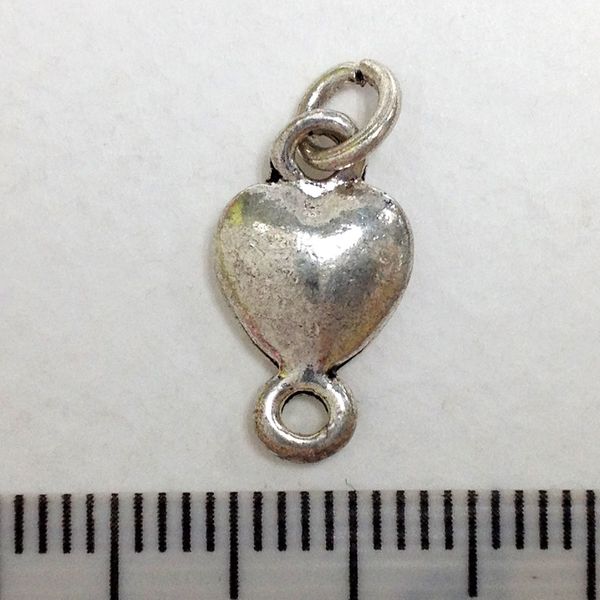 Metal Charms Heart Silver Small Pkt2