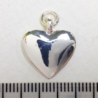 Metal Charms Heart Silver Large Pkt2