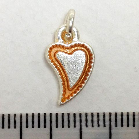 Metal Charms Heart Silver/Pink Sml Pkt2