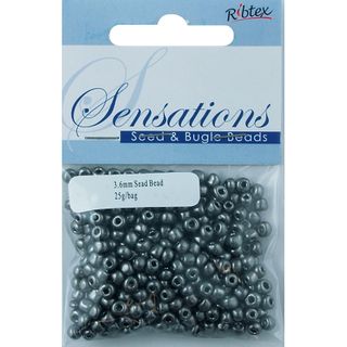 Bead Glass Seed 3.6Mm Steel Grey 25G