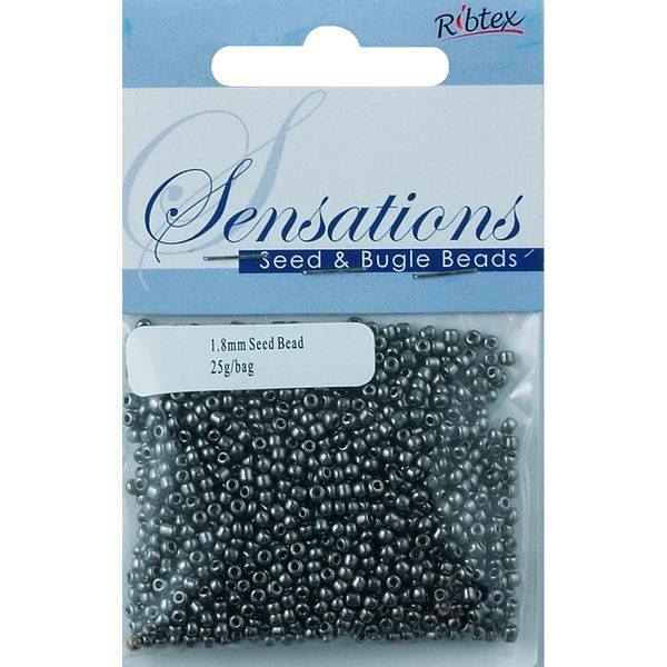 Bead Glass Seed 1.8Mm Steel Grey 25G