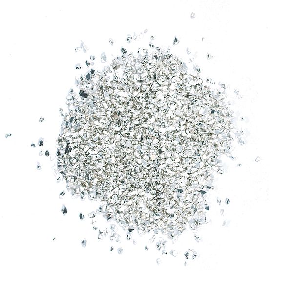 Bead Glass No Hole Chips Silver 15G