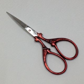 Embroidery Scissors Ornate Red 1Pc