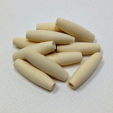 Wood Beads 30x10mm Raw Pkt 10