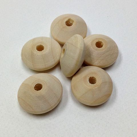 Wood Beads 25x16mm Raw Pkt 6