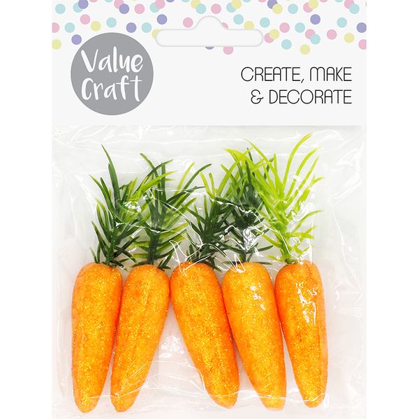 Easter Glitter Carrots 5pcs