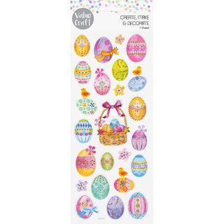 EASTER GLITTER STICKERS EGG BASKET 1PC