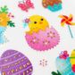 GLITTER STICKERS EASTER EGGS CHICKS 1SH