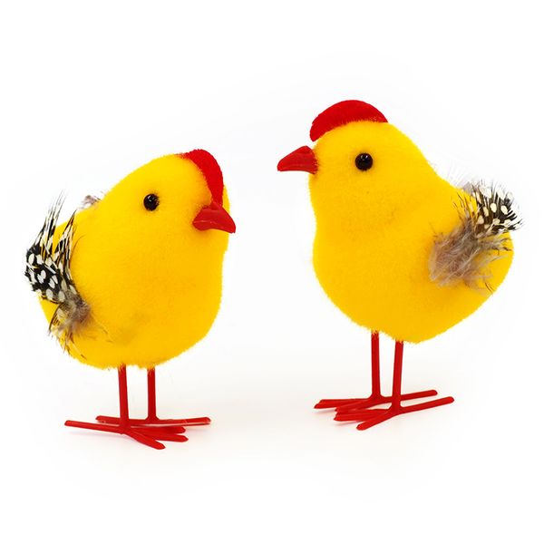 EASTER YELLOW FEATHERED CHICKS 2PCS