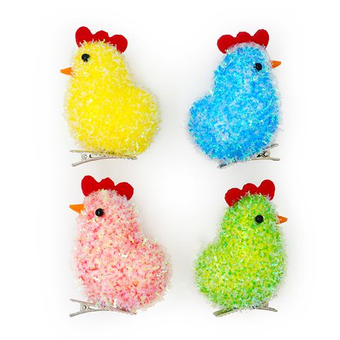 EASTER PASTEL CHICKS W CLIPS 4PCS