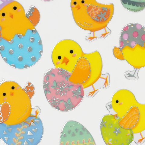 EASTER FOIL STICKERS CHICKS EGGS 1PC