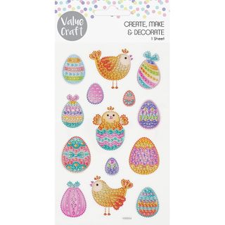 EASTER CRYSTAL STICKERS CHICKS EGGS 1PCS