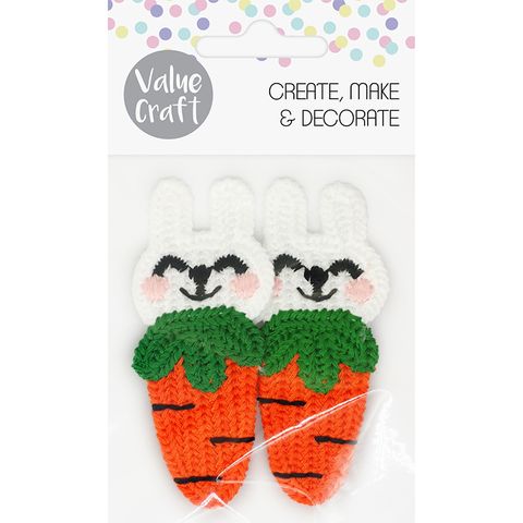 EASTER KNITTED CARROT HAIRCLIPS 2PCS