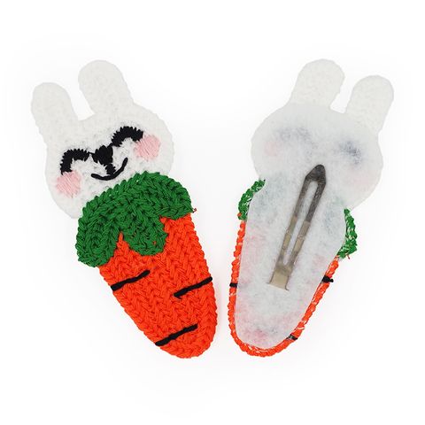 EASTER KNITTED CARROT HAIRCLIPS 2PCS