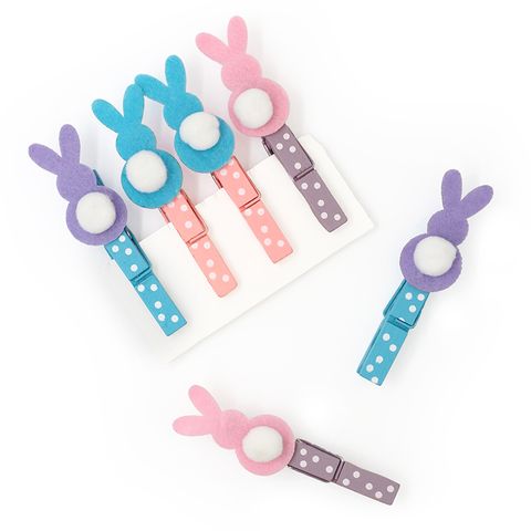 EASTER POM POM BUNNY PEGS 6PCS