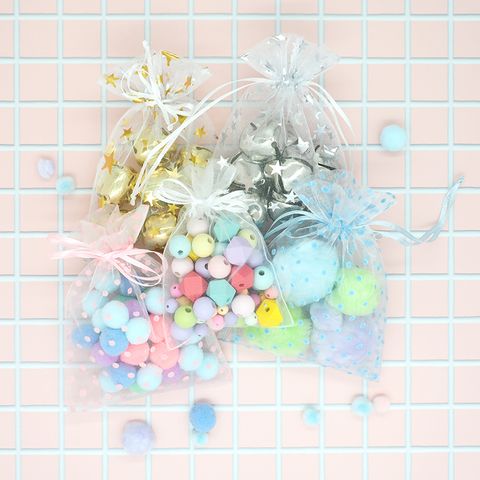 ORGANZA BAG 17X12.5CM BLUE SPOT 3PCS