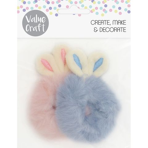 EASTER FLUFFY BUNNY SCRUNCHIES 2PC