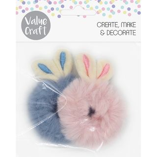 EASTER FLUFFY BUNNY SCRUNCHIES 2PC
