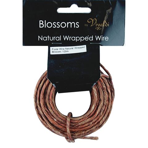 Floral Wire - Natural Wrapped Brown 12m