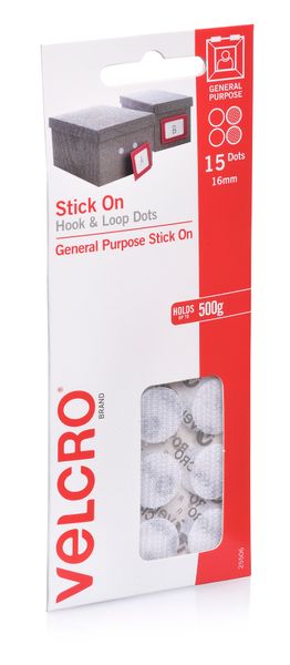 Velcro StickOn Hook Loop Dots 15 x 16mm