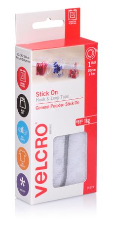 Velcro StickOn Hook Loop Tape 20mmx1m