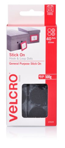 Velcro StickOn Hook Loop Dots 40 x 22mm