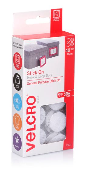 Velcro StickOn Hook Loop Dots 40 x 22mm