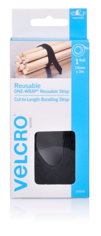 Velcro Resuable Tape 19mmx3m Black