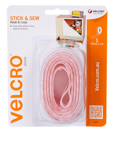 Velcro StickNSew Hook Loop Tape 25mmx1m