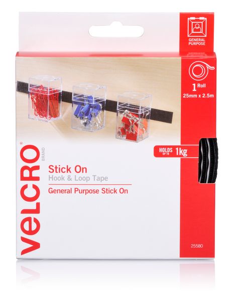 Velcro StickOn Hook Loop Tape 25mmx2.5m
