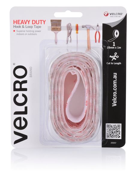 Velcro Heavy Duty Hook Loop Tape 25mmx1m