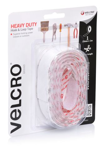 Velcro Heavy Duty Hook Loop Tape 25mmx1m