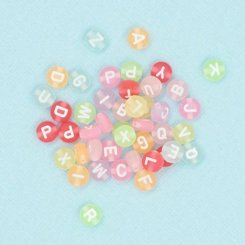 ALPHABET ROUND PASTEL BEADS MULTI 25G