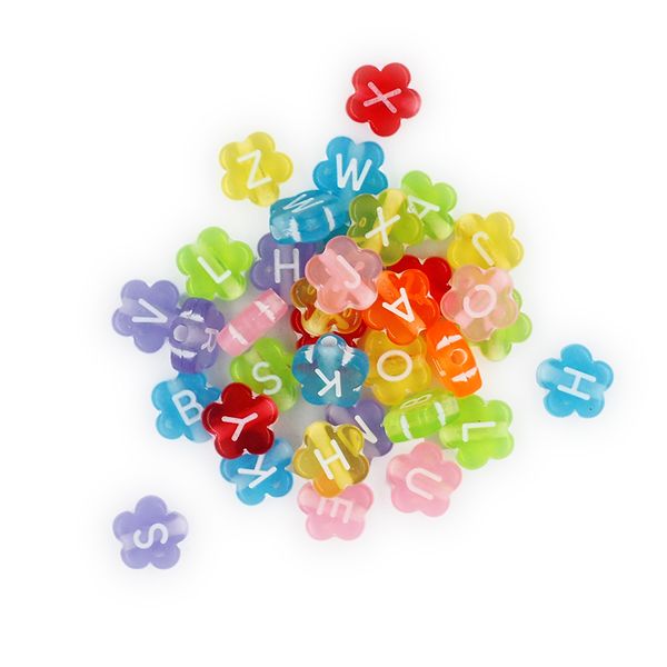 ALPHABET FLOWER BEADS MULTI 25G