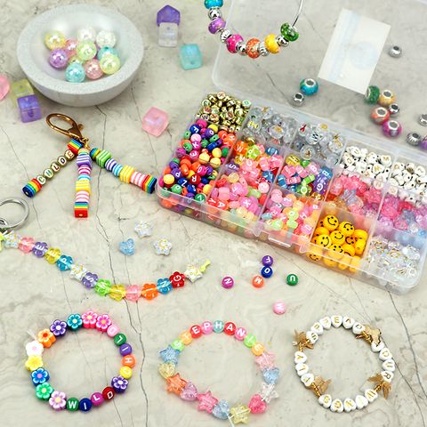 SMILEY FACE PLASTIC ROUND BEADS 15G