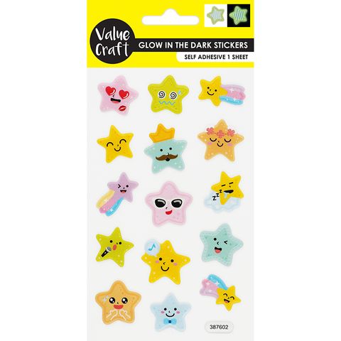 STICKERS GLOW IN THE DARK STARS 1SH