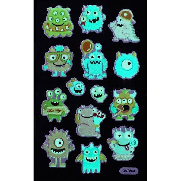 STICKERS GLOW IN THE DARK MONSTERS 1SH