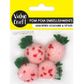 STRAWBERRY POM POM EMBELLISHMENTS 4PCS