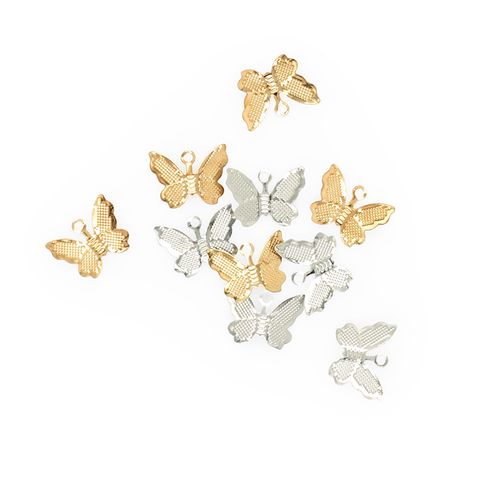 CHARM METAL MINI BUTTERFLY SLV GLD 50PC