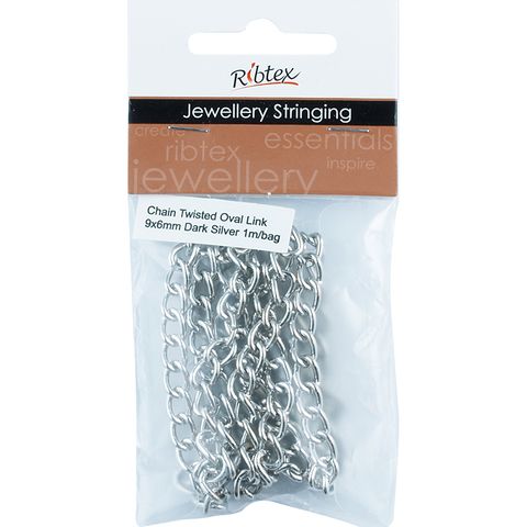 Chain Twisted Oval Link 9x6mm 1m