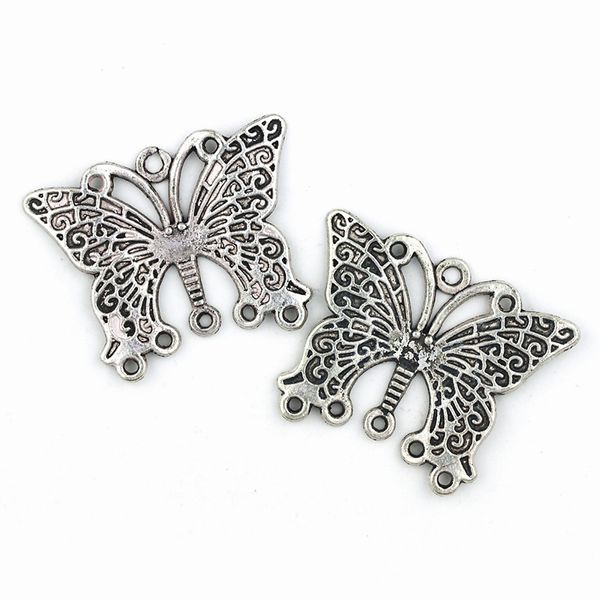 Feature Butterfly 25X35mm Silver 4Pcs