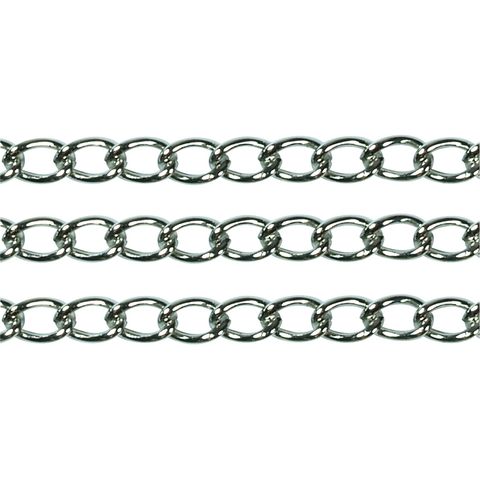 Chain Twisted Oval Link 6x4mm Silver 1m