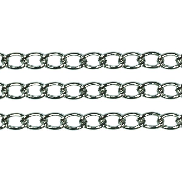 Chain Twisted Oval Link 6x4mm Silver 1m