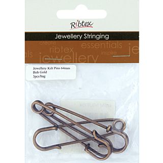 Kilt Pins 64mm Boho Gold 3Pcs