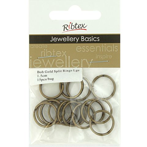 Split Rings 16mm Boho Gold 15Pcs