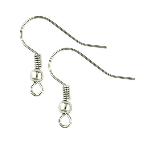 Earring Shepherd Hooks Dark Silver 10Pcs