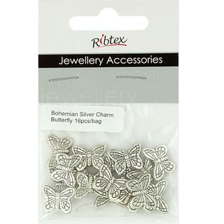 Jf Spacer Butterfly 12X14 Mm Silver 16Pc