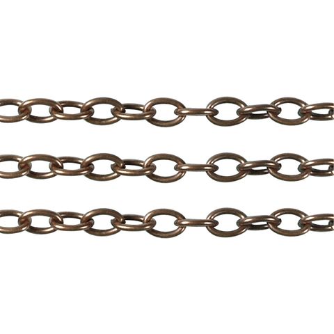 Chain Straight Oval Link 6x3mm Copper 1m