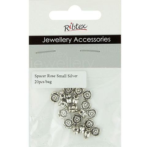 Jf Spacer 7Mm Rose Silver 20Pcs