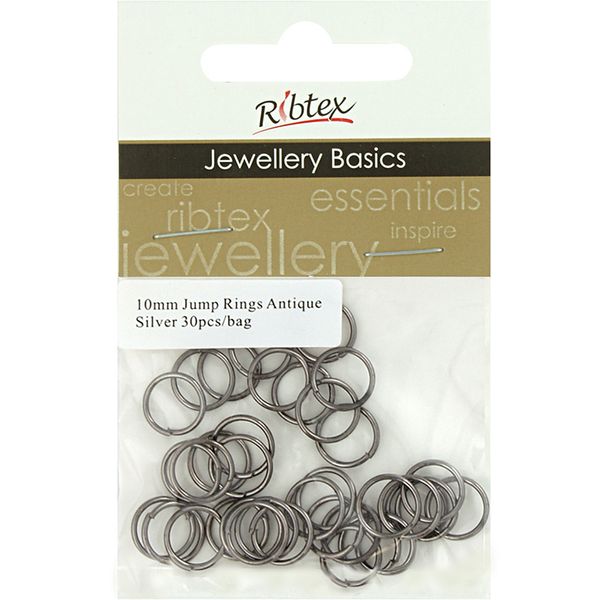 Jump Rings 10mm Antique Silver 30Pcs